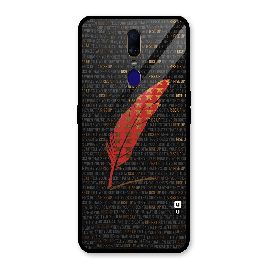 Rise Up Feather Glass Back Case for Oppo F11