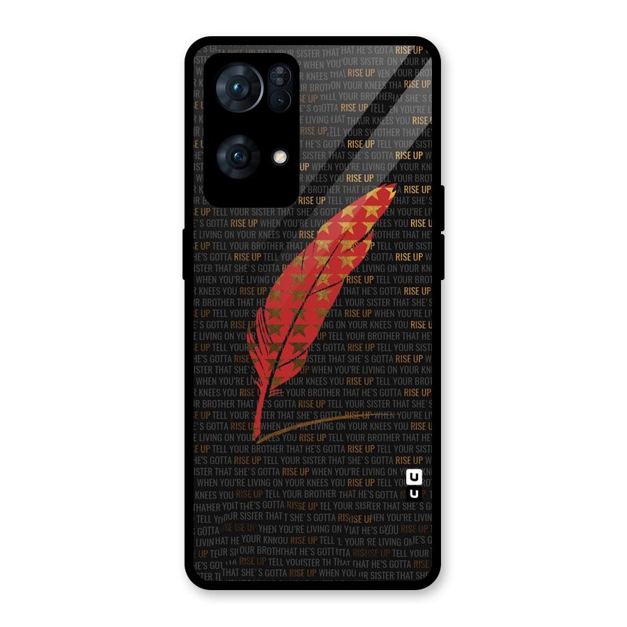 Rise Up Feather Glass Back Case for Oppo Reno7 Pro 5G