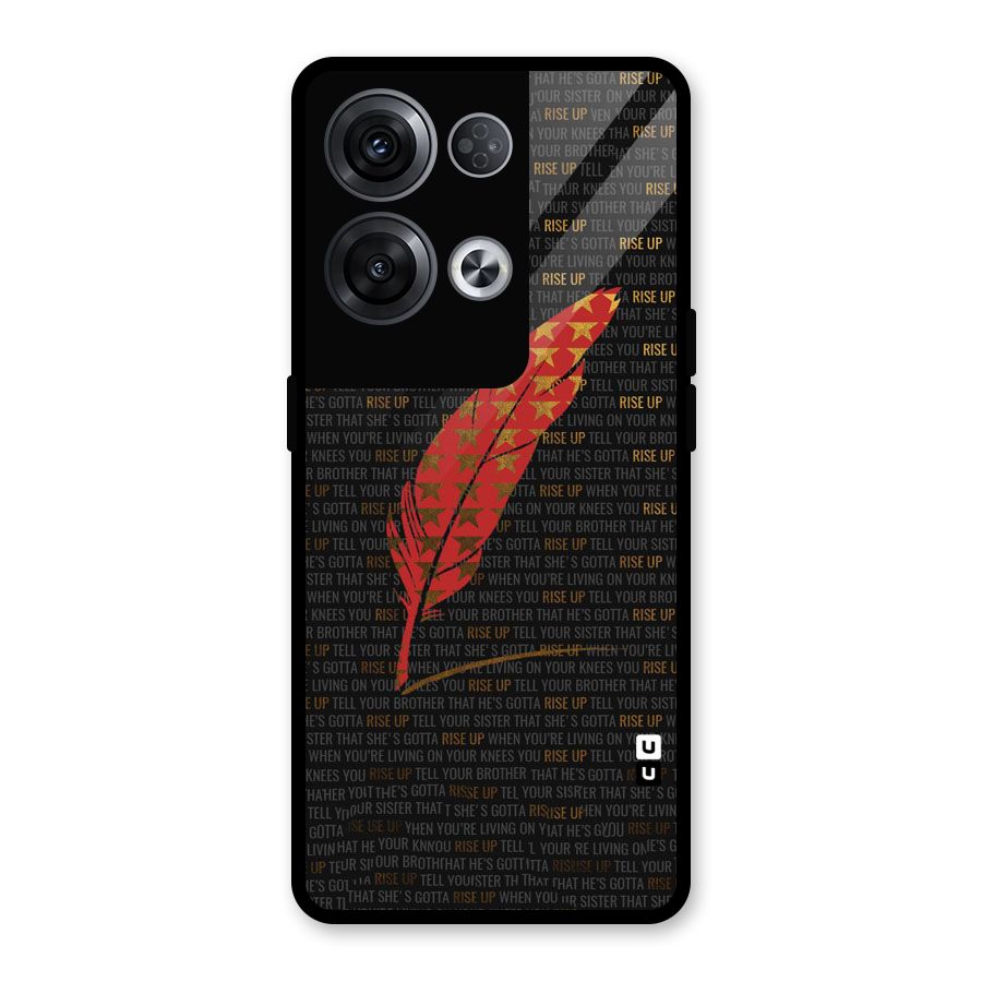 Rise Up Feather Glass Back Case for Oppo Reno8 Pro 5G