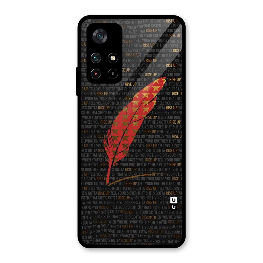 Rise Up Feather Glass Back Case for Poco M4 Pro 5G