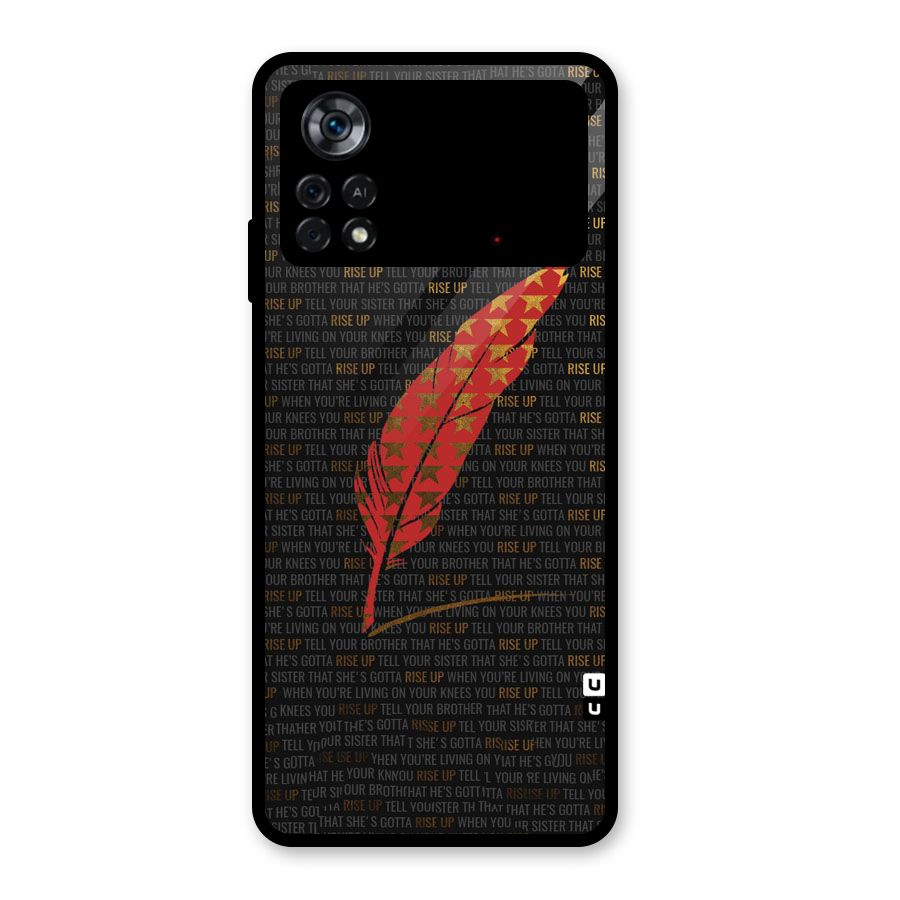 Rise Up Feather Glass Back Case for Poco X4 Pro 5G
