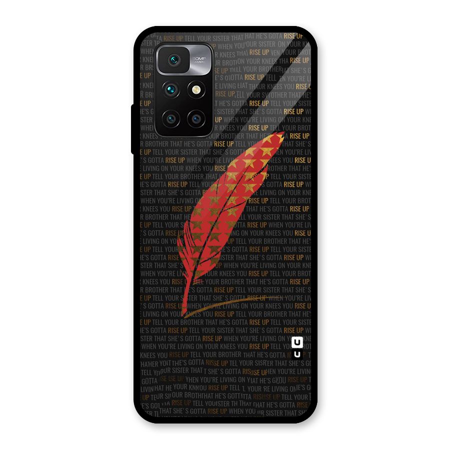 Rise Up Feather Glass Back Case for Redmi 10 Prime