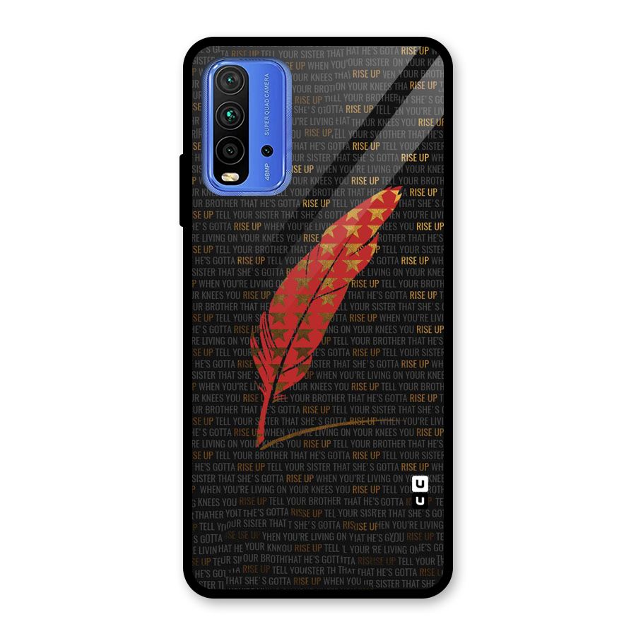 Rise Up Feather Glass Back Case for Redmi 9 Power