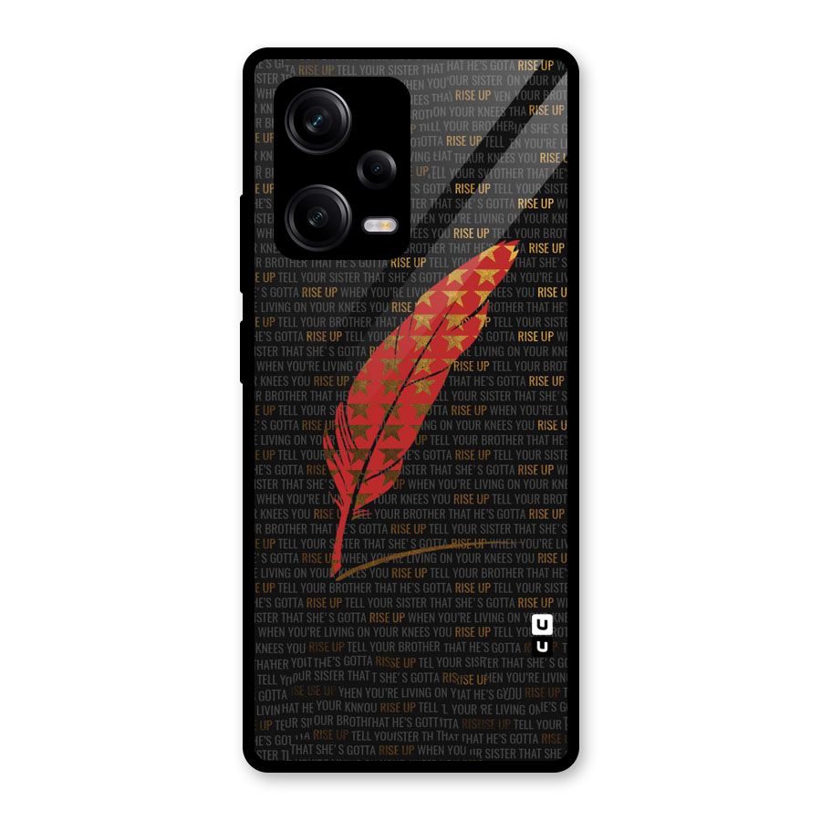 Rise Up Feather Glass Back Case for Redmi Note 12 Pro