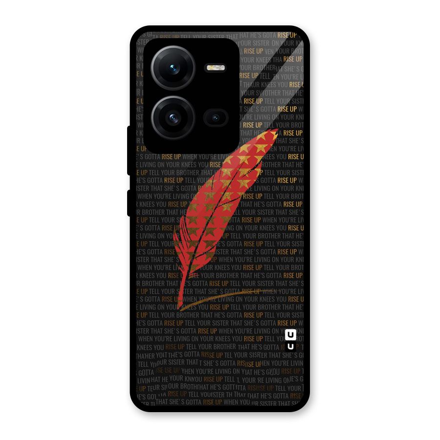 Rise Up Feather Glass Back Case for Vivo V25