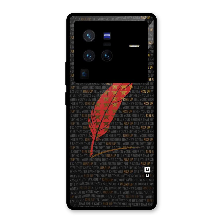 Rise Up Feather Glass Back Case for Vivo X80 Pro