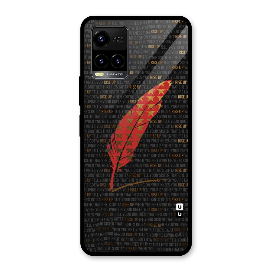 Rise Up Feather Glass Back Case for Vivo Y21T