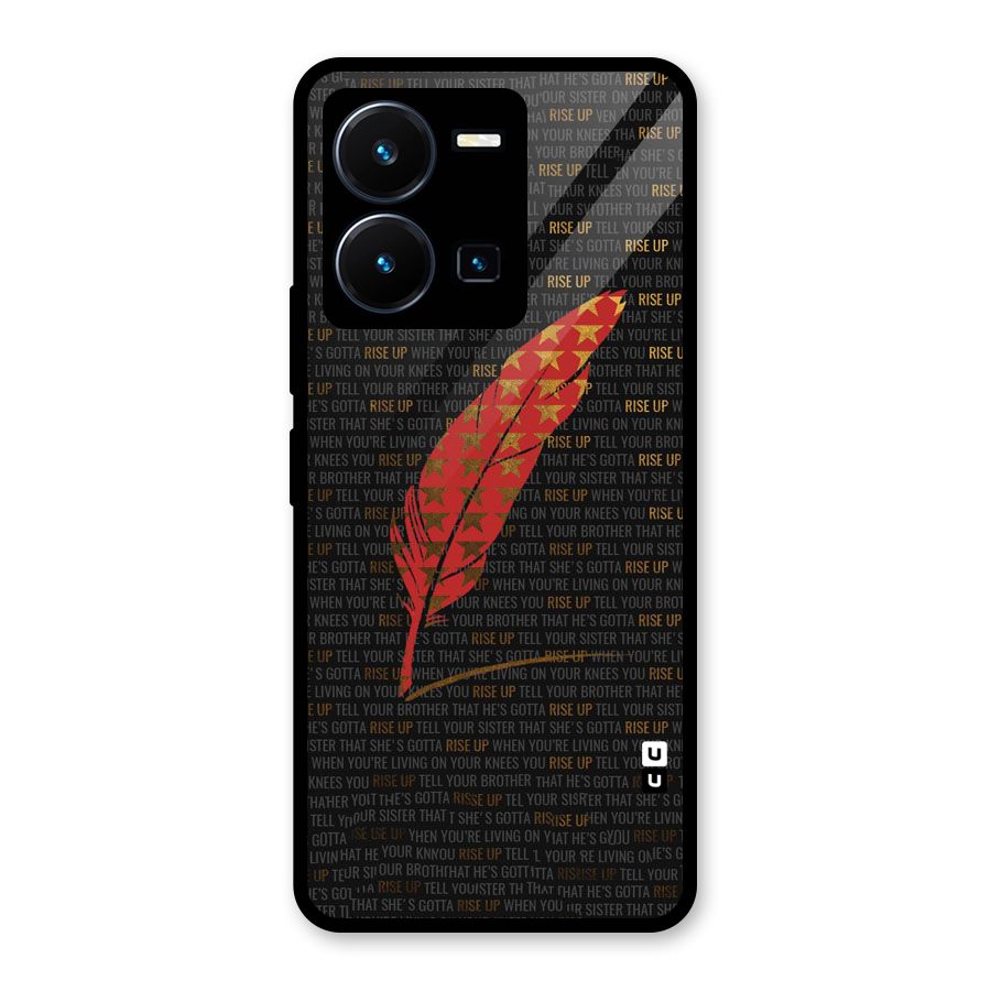 Rise Up Feather Glass Back Case for Vivo Y35