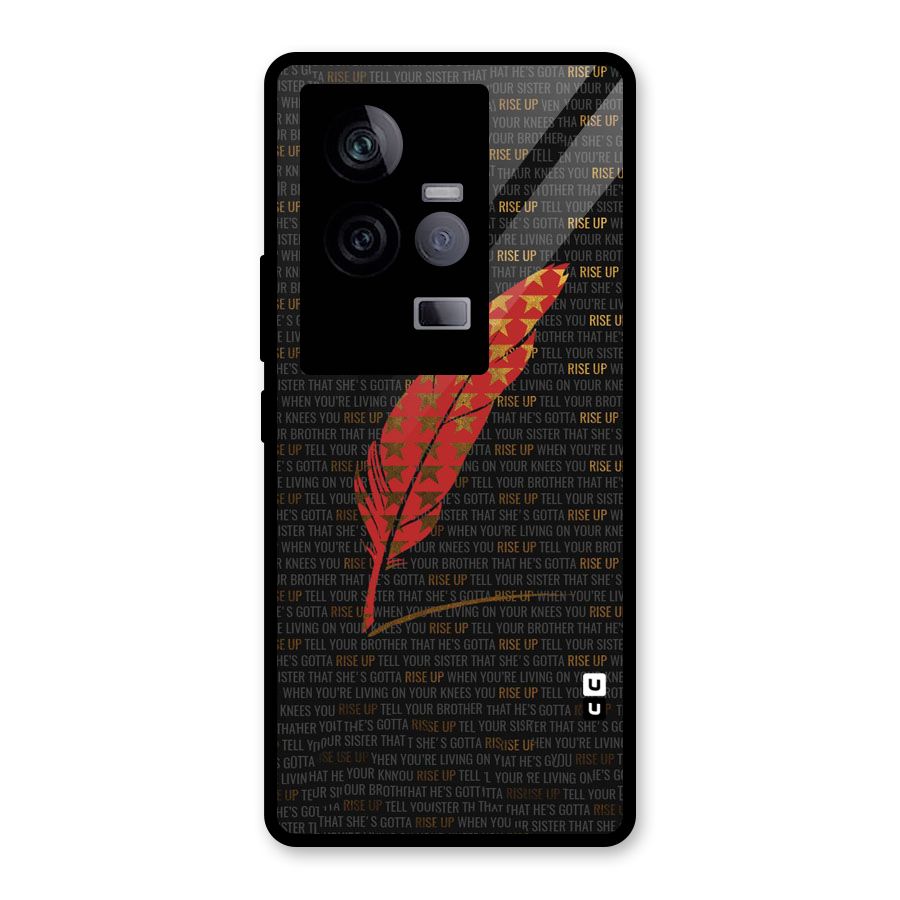 Rise Up Feather Glass Back Case for Vivo iQOO 11 5G