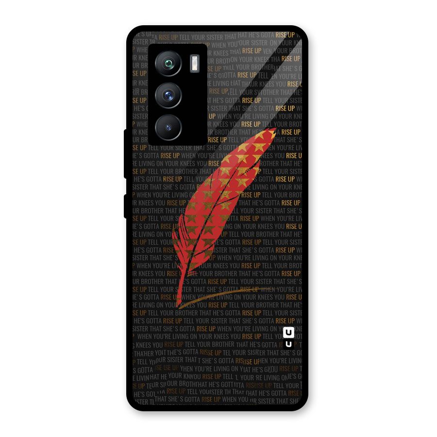 Rise Up Feather Glass Back Case for Vivo iQOO 9 SE