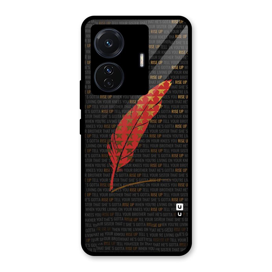 Rise Up Feather Glass Back Case for Vivo iQOO Z6 Pro