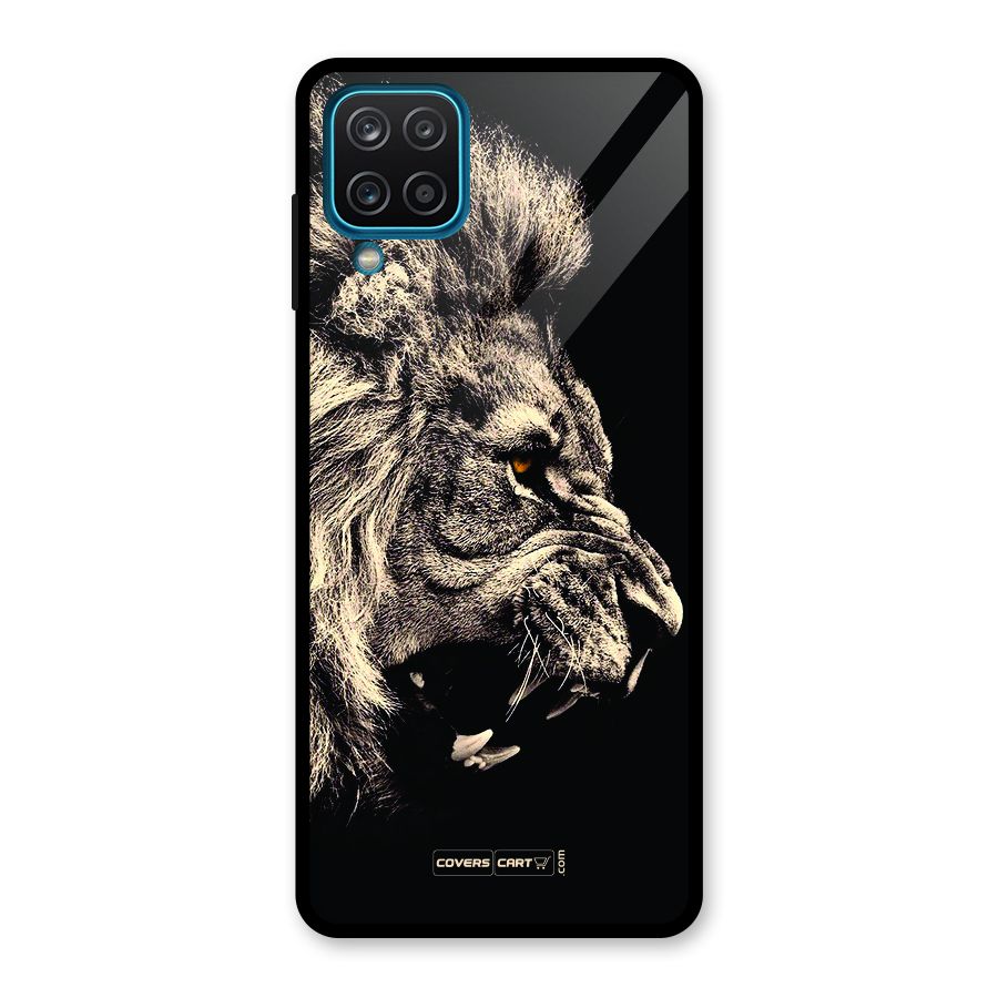 Roaring Lion Glass Back Case for Galaxy A12