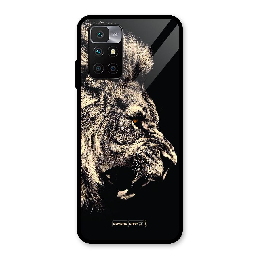 Roaring Lion Glass Back Case for Redmi 10 Prime