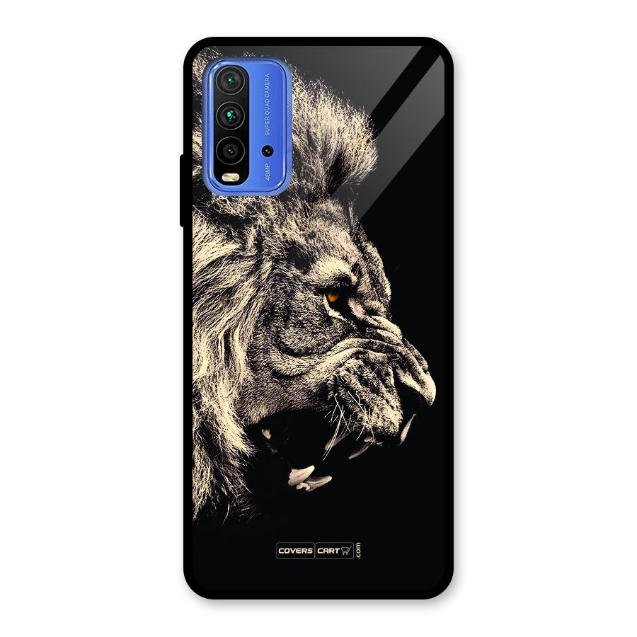 Roaring Lion Glass Back Case for Redmi 9 Power