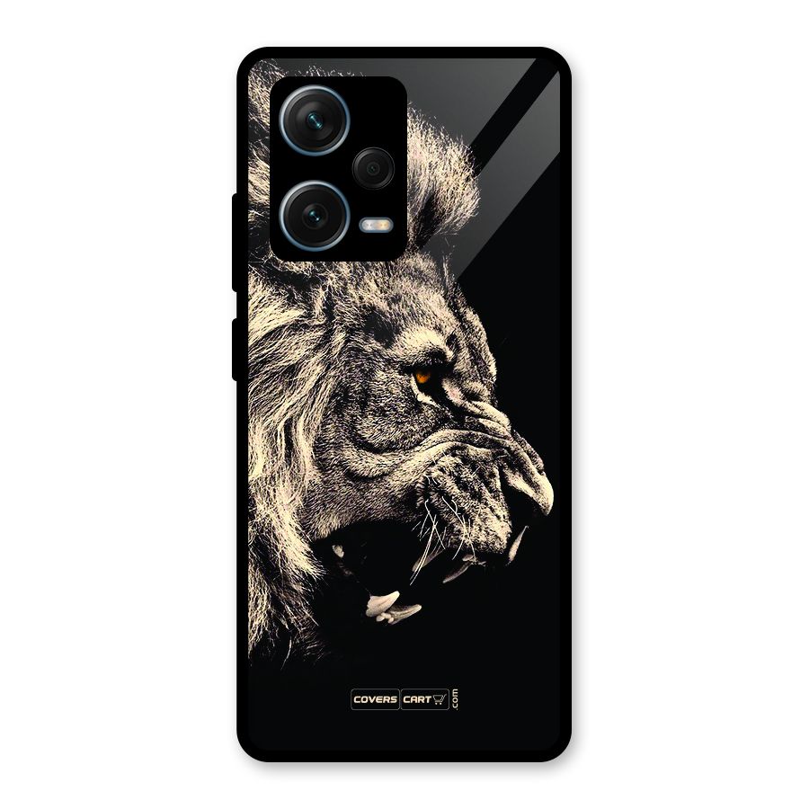 Roaring Lion Glass Back Case for Redmi Note 12 Pro Plus 5G