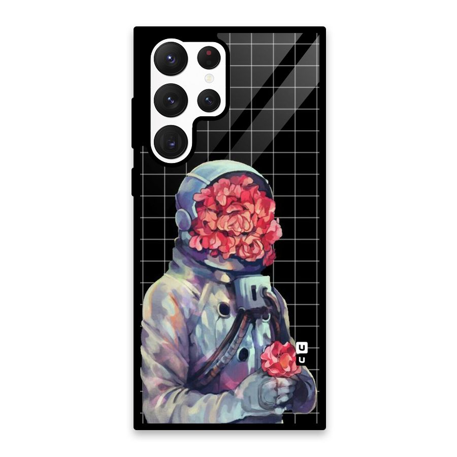 Robot Rose Glass Back Case for Galaxy S22 Ultra 5G