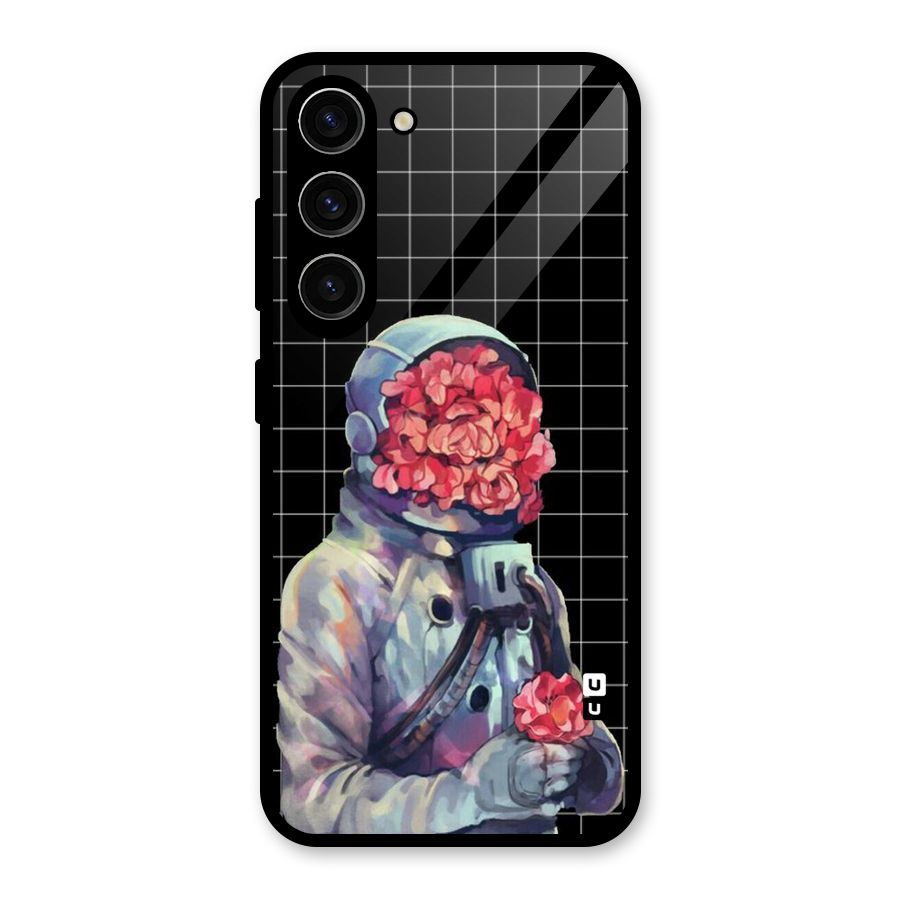 Robot Rose Glass Back Case for Galaxy S23