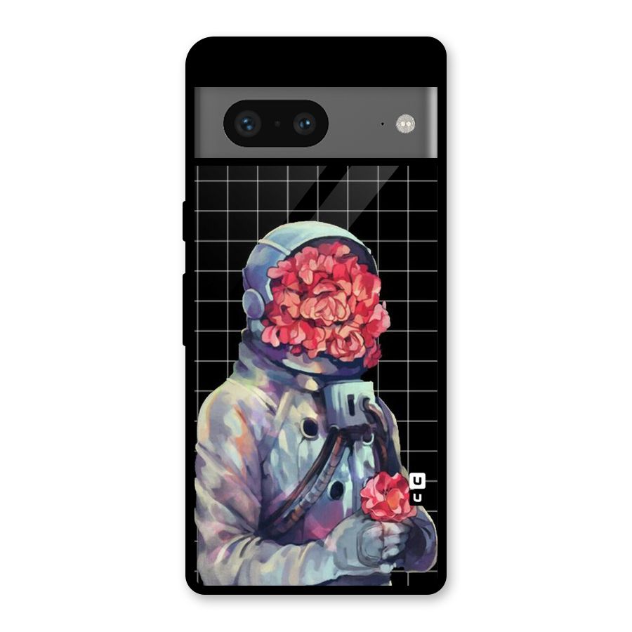 Robot Rose Glass Back Case for Google Pixel 7