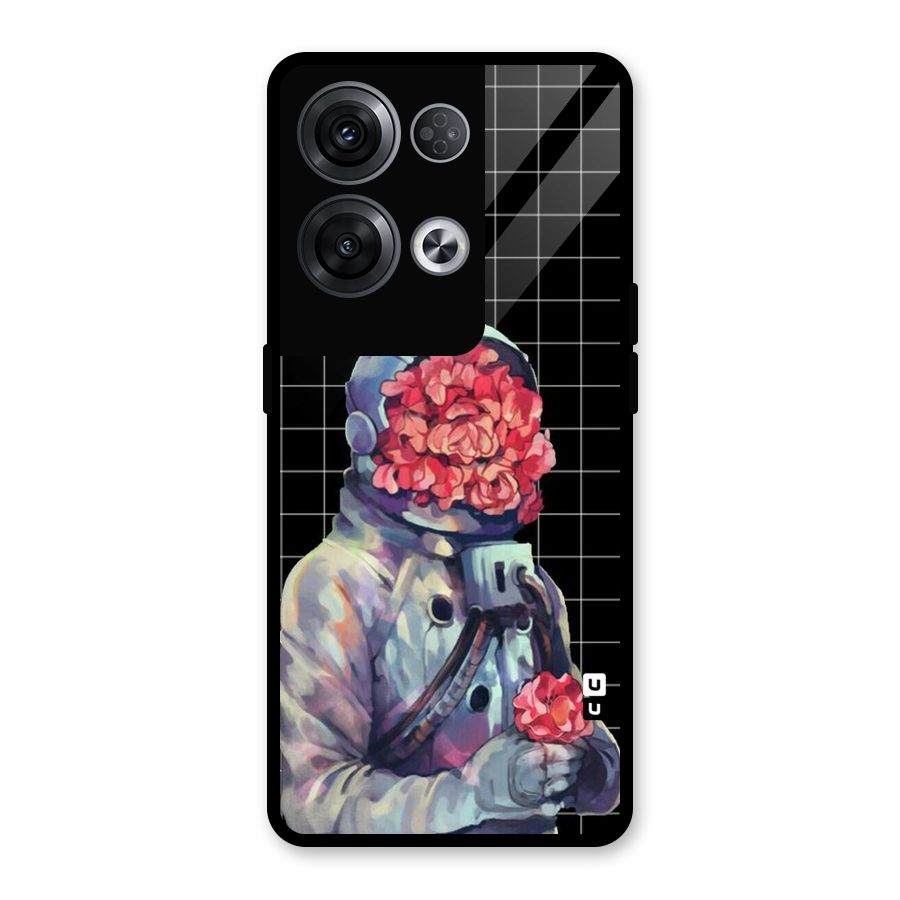 Robot Rose Glass Back Case for Oppo Reno8 Pro 5G