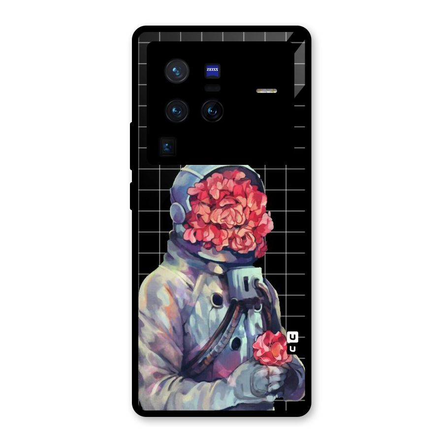 Robot Rose Glass Back Case for Vivo X80 Pro