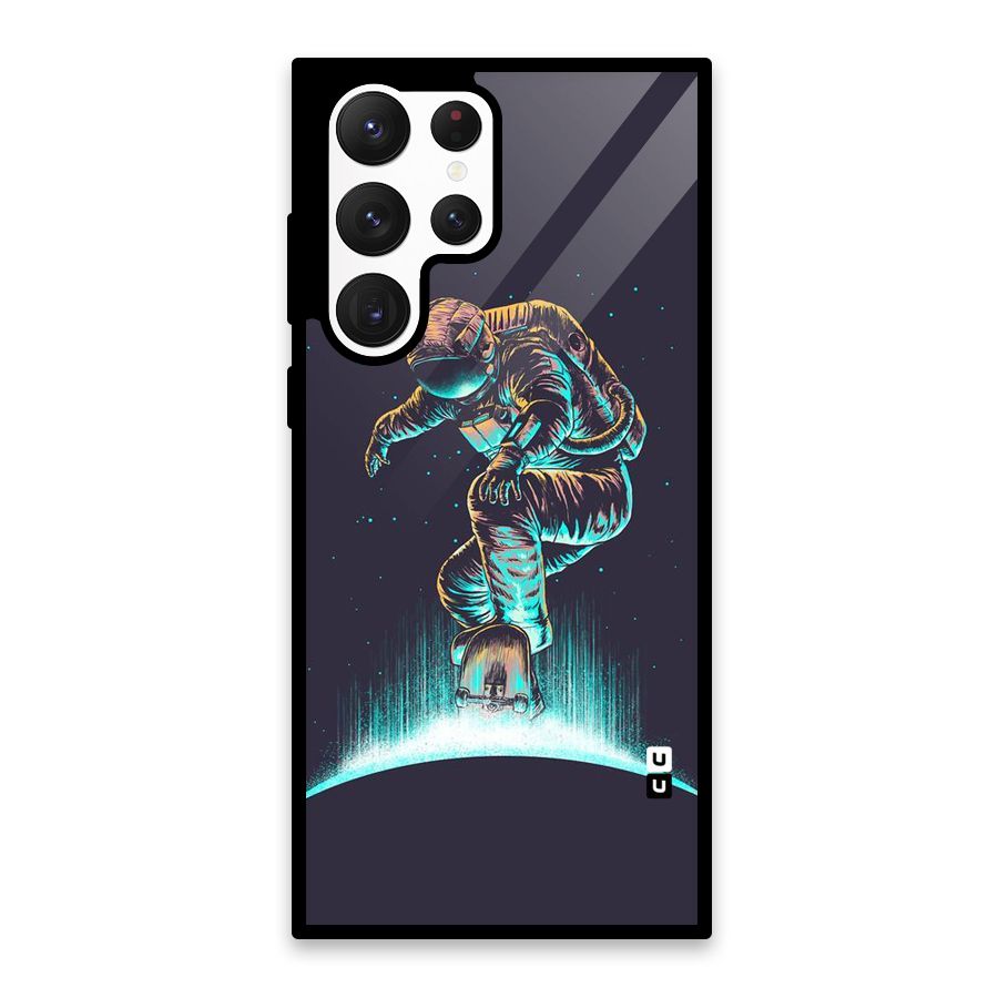 Rolling Spaceman Glass Back Case for Galaxy S22 Ultra 5G