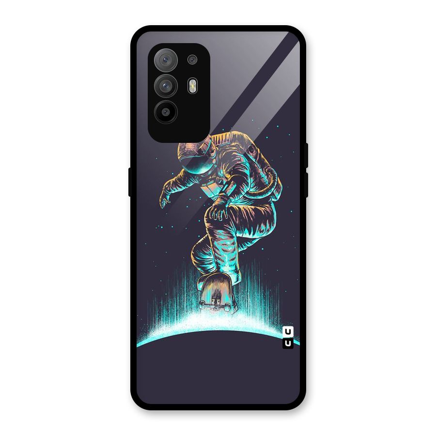 Rolling Spaceman Glass Back Case for Oppo F19 Pro Plus 5G