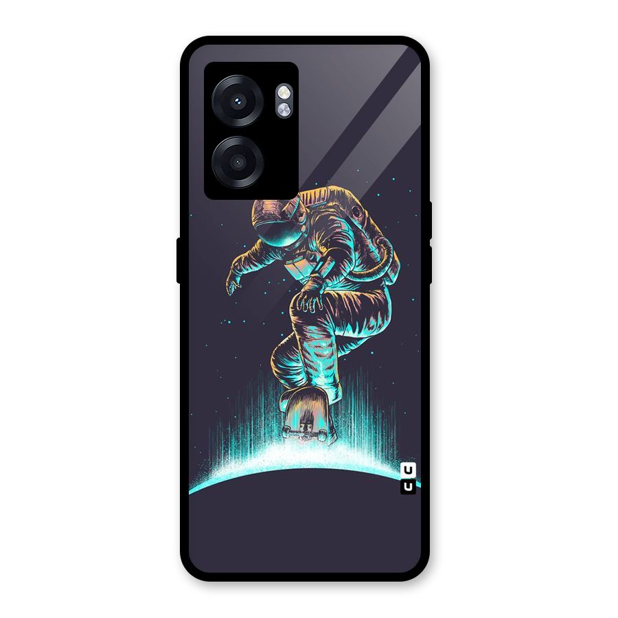 Rolling Spaceman Glass Back Case for Oppo K10 (5G)