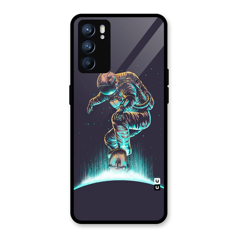 Rolling Spaceman Glass Back Case for Oppo Reno6 5G