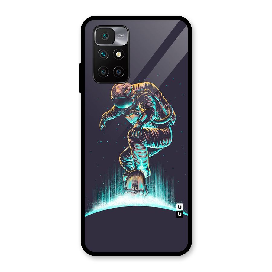 Rolling Spaceman Glass Back Case for Redmi 10 Prime
