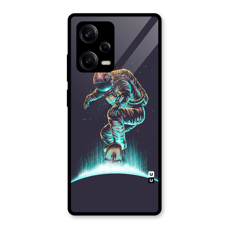 Rolling Spaceman Glass Back Case for Redmi Note 12 Pro