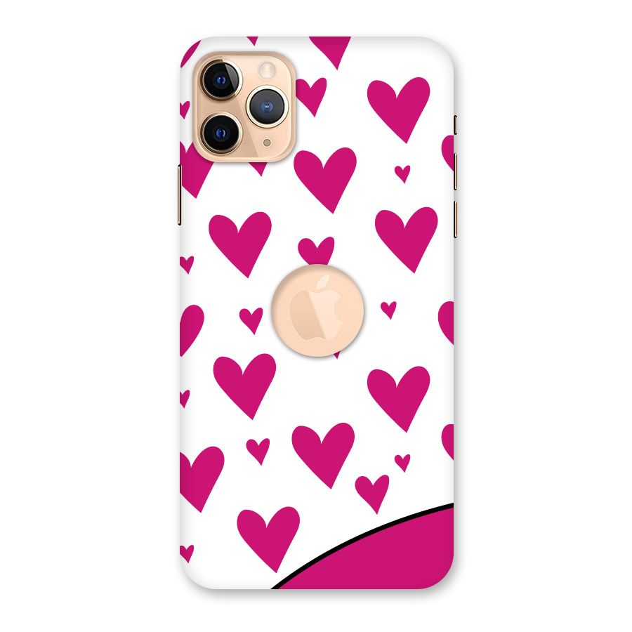 Romantic Couples with Hearts Back Case for iPhone 11 Pro Max Logo Cut