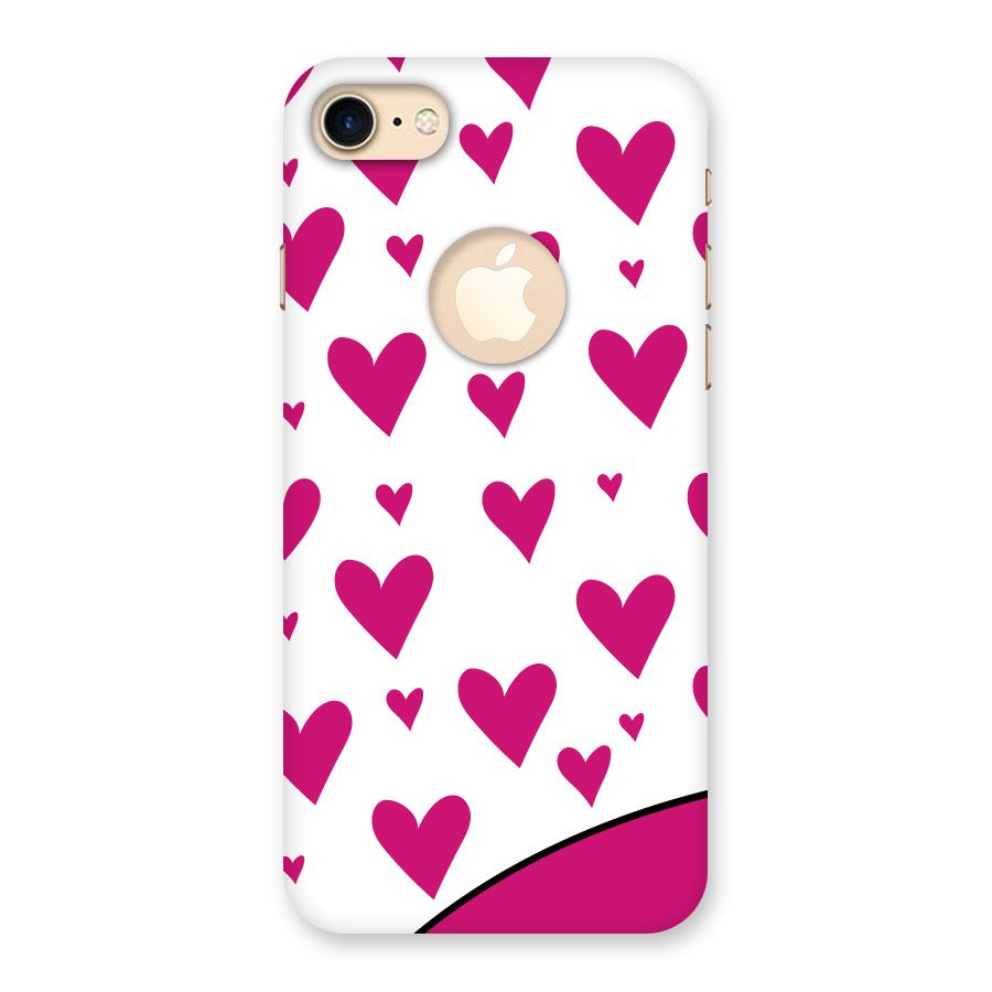 Romantic Couples with Hearts Back Case for iPhone 7 Logo Cut