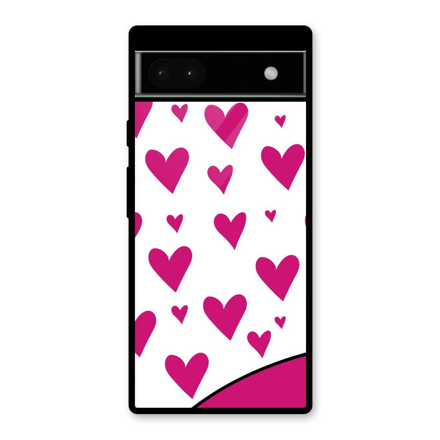 Romantic Couples with Hearts Glass Back Case for Google Pixel 6a