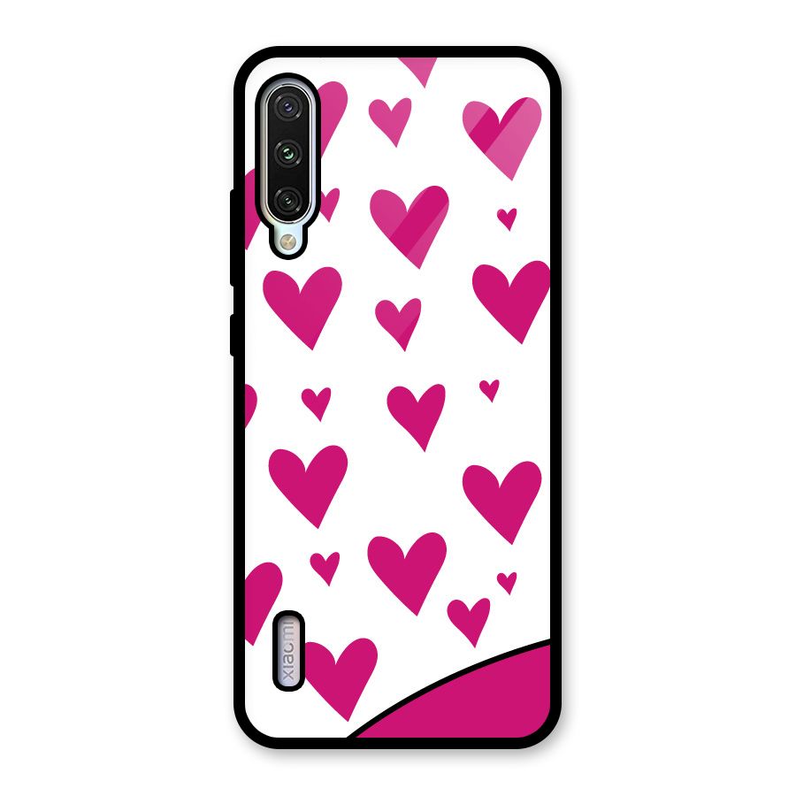 Romantic Couples with Hearts Glass Back Case for Mi A3