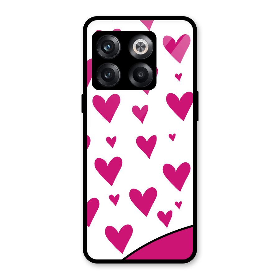 Romantic Couples with Hearts Glass Back Case for OnePlus 10T