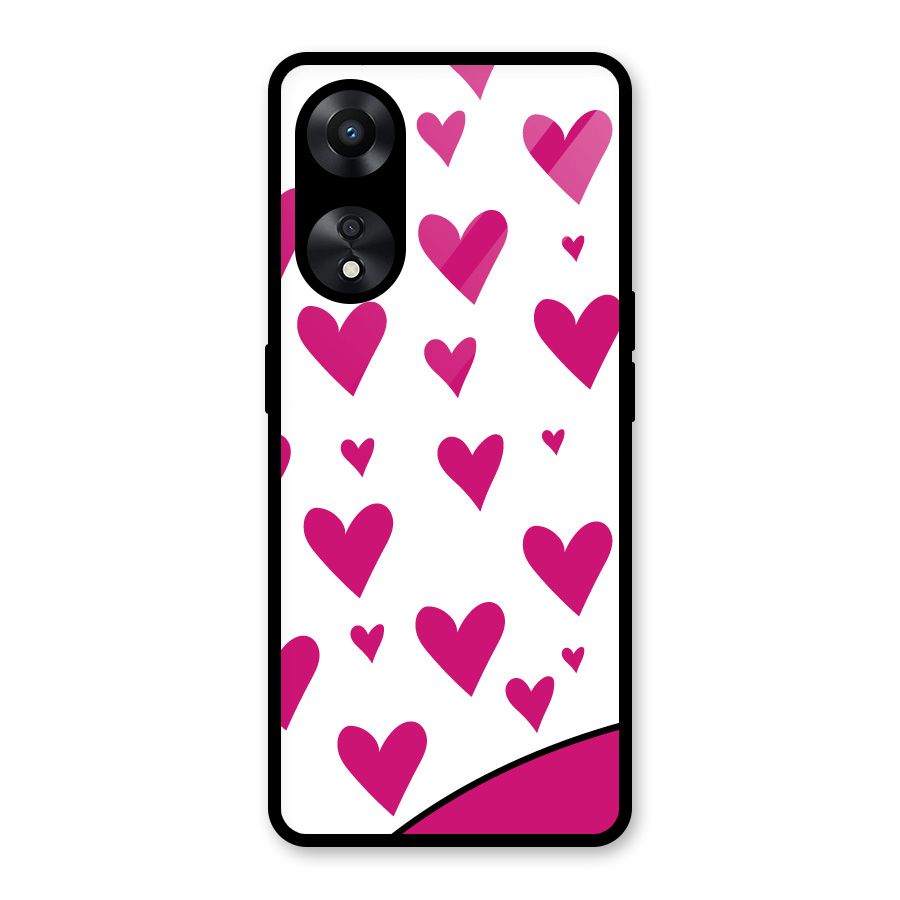 Romantic Couples with Hearts Glass Back Case for Oppo A78