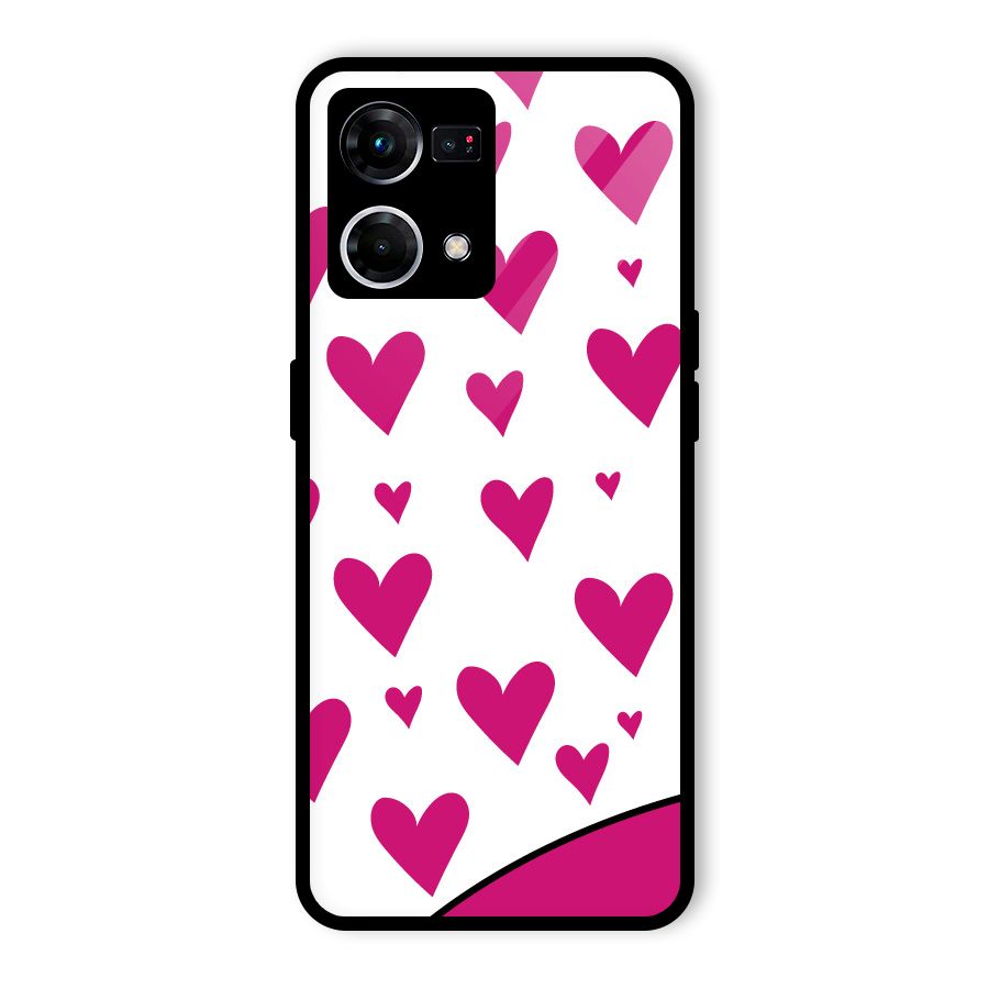 Romantic Couples with Hearts Glass Back Case for Oppo F21 Pro 5G