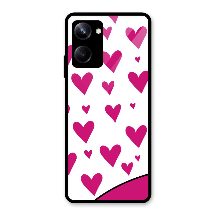 Romantic Couples with Hearts Glass Back Case for Realme 10 Pro