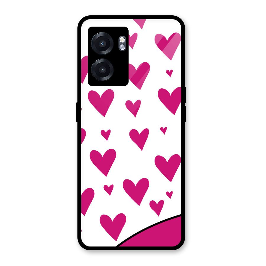 Romantic Couples with Hearts Glass Back Case for Realme Narzo 50 5G