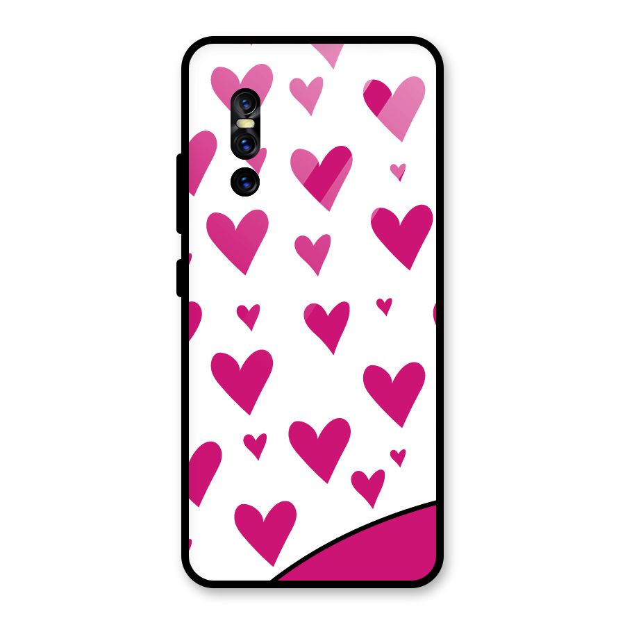 Romantic Couples with Hearts Glass Back Case for Vivo V15 Pro