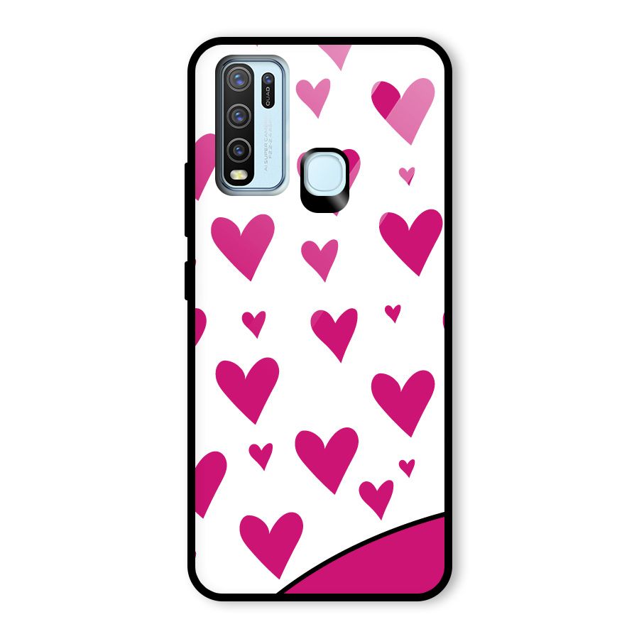 Romantic Couples with Hearts Glass Back Case for Vivo Y30