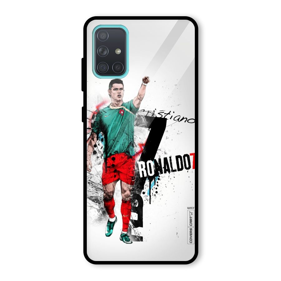Ronaldo In Portugal Jersey Glass Back Case for Galaxy A71