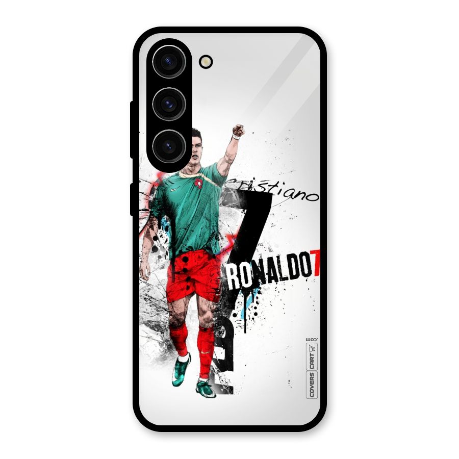 Ronaldo In Portugal Jersey Glass Back Case for Galaxy S23