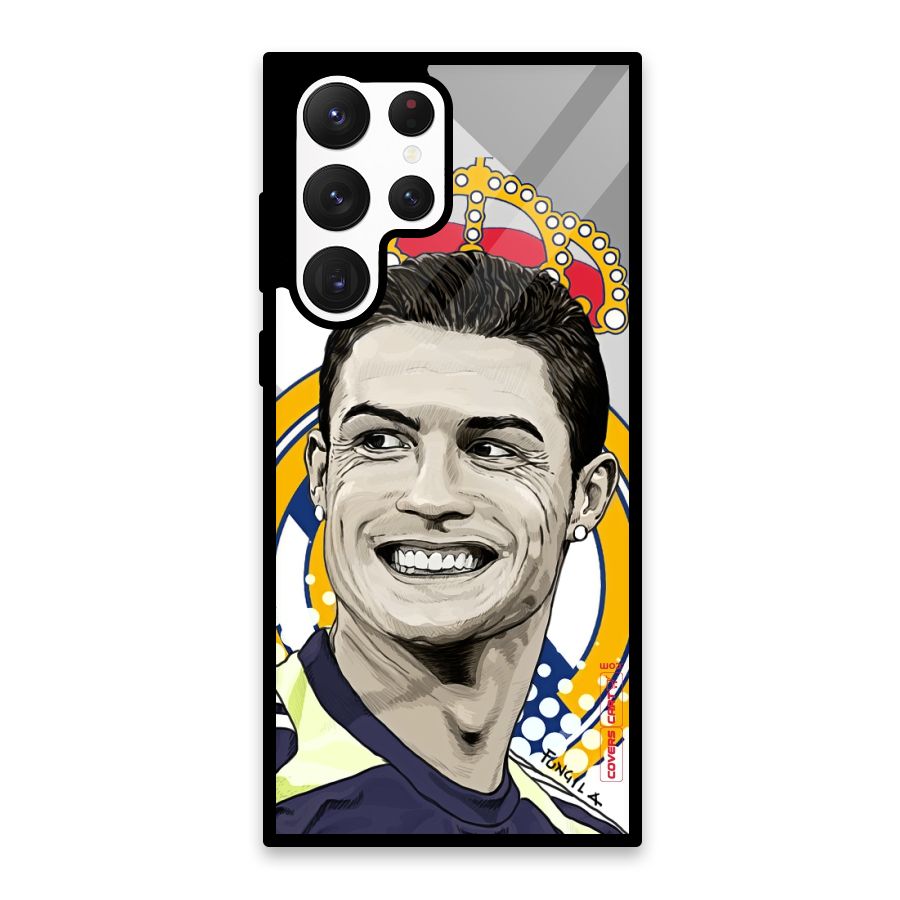 Ronaldo Madrid King Glass Back Case for Galaxy S22 Ultra 5G