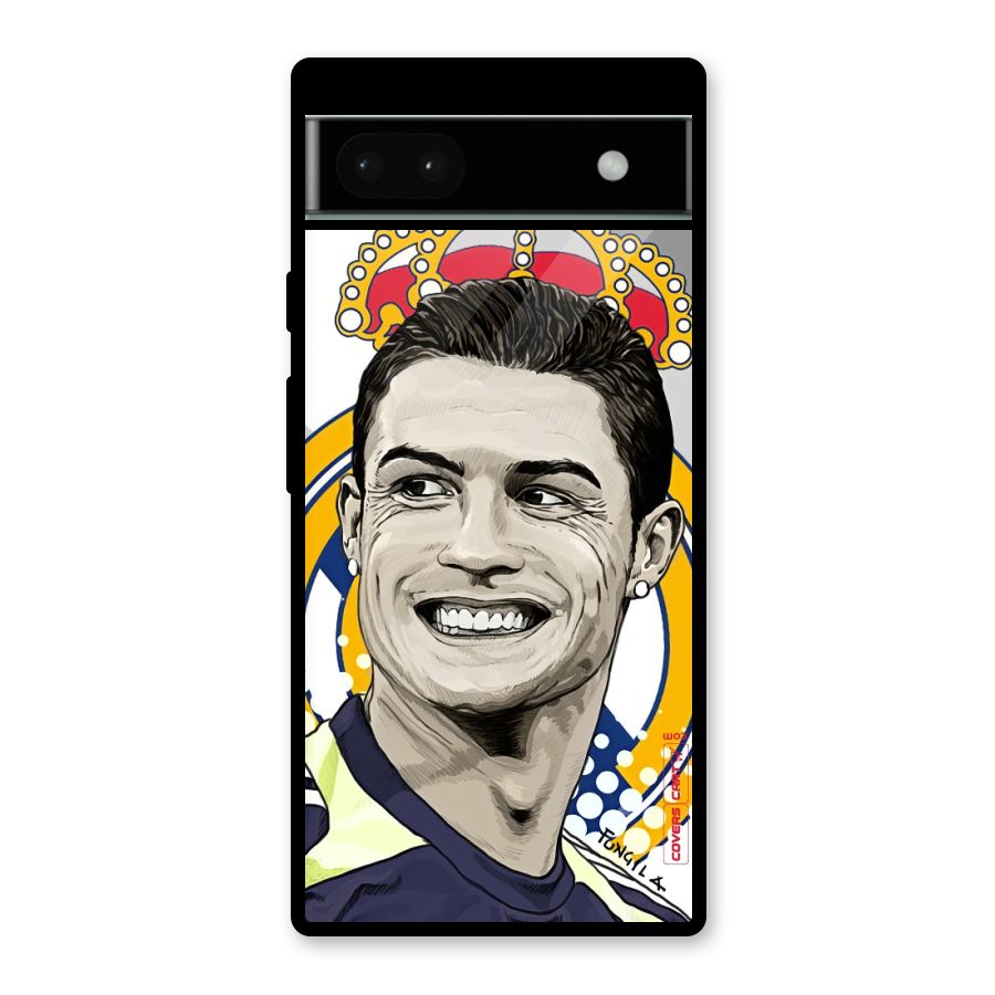 Ronaldo Madrid King Glass Back Case for Google Pixel 6a