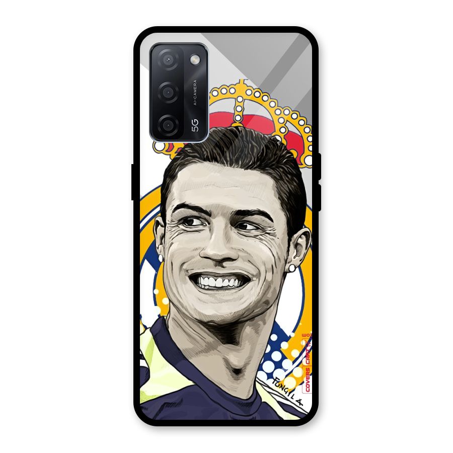 Ronaldo Madrid King Glass Back Case for Oppo A53s 5G