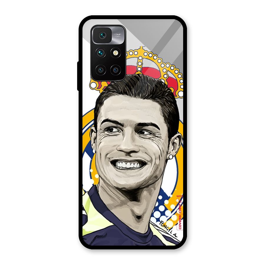 Ronaldo Madrid King Glass Back Case for Redmi 10 Prime