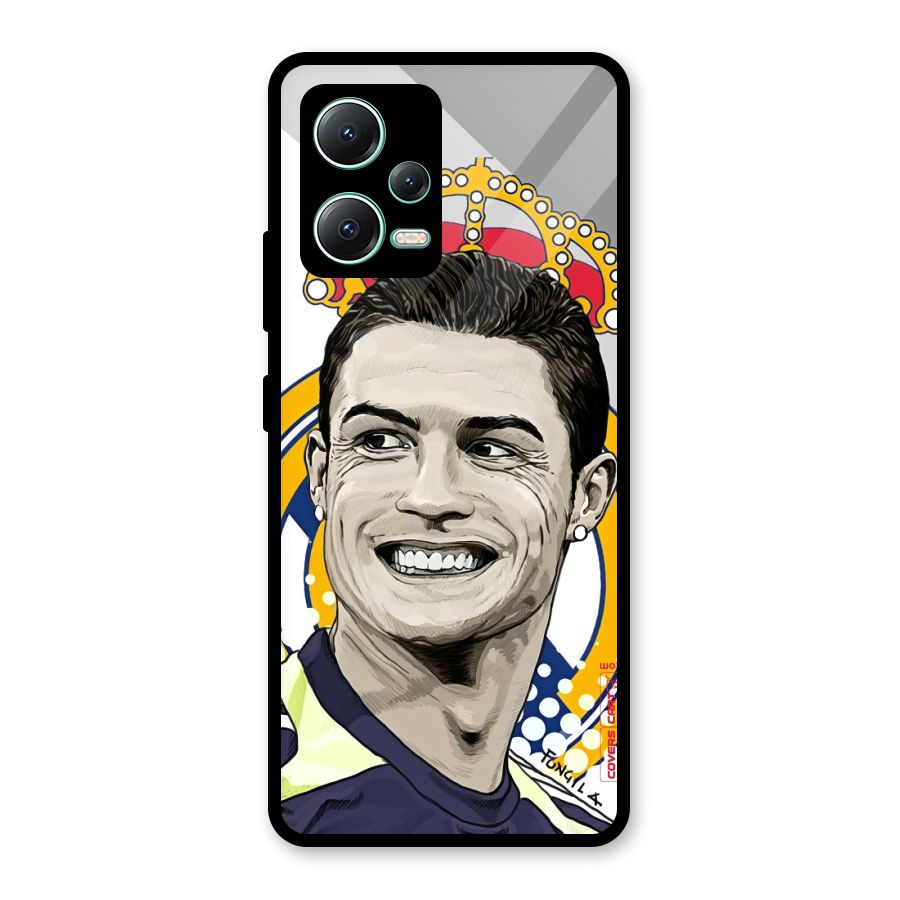 Ronaldo Madrid King Glass Back Case for Redmi Note 12 5G