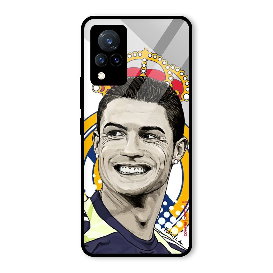 Ronaldo Madrid King Glass Back Case for Vivo V21 5G