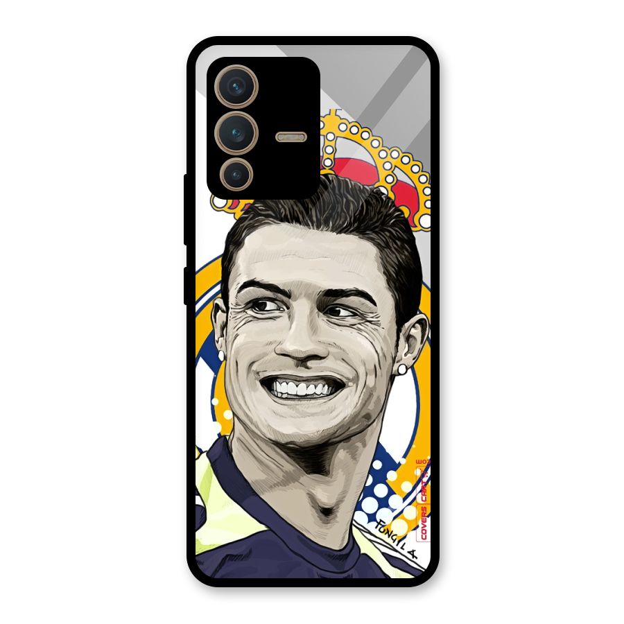 Ronaldo Madrid King Glass Back Case for Vivo V23 5G